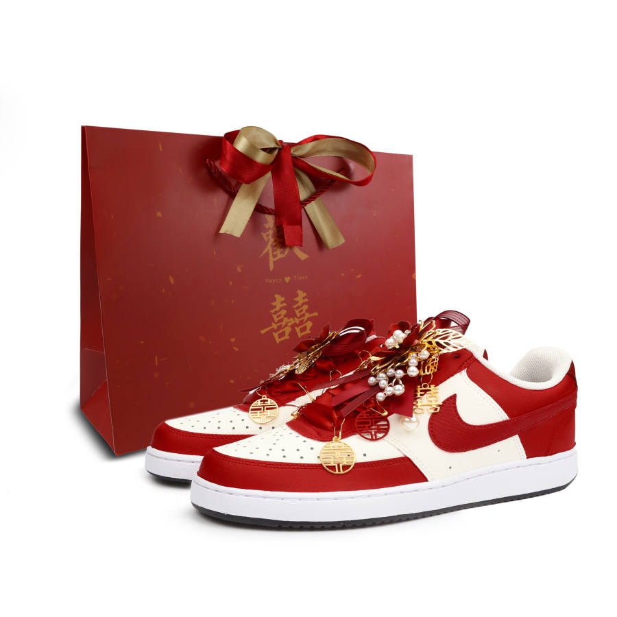 Nike Nike Court Vision 1 Blooming Flowers And Full Moon Abrasion Resistant Abrasion Resistant Low top Skateboard Shoes Men's
