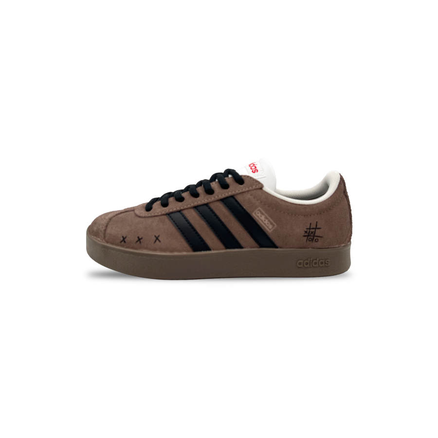 Adidas Adidas VL COURT 2.0 YIMING Manufacturing, Coffee Brown Star Trace Balance Low top Skateboard Shoes Unisex Brown Black
