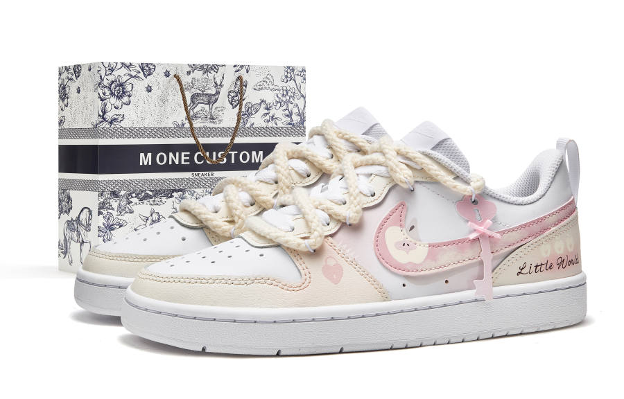 Nike Nike Court Borough 2 Low top Skateboard Shoes GS White Pink