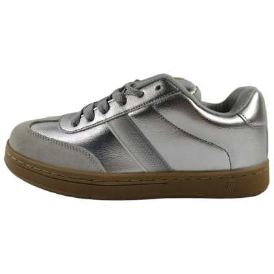 JINJIJIANG Abrasion Resistant Cushioning Low top Skateboard Shoes Unisex Silver