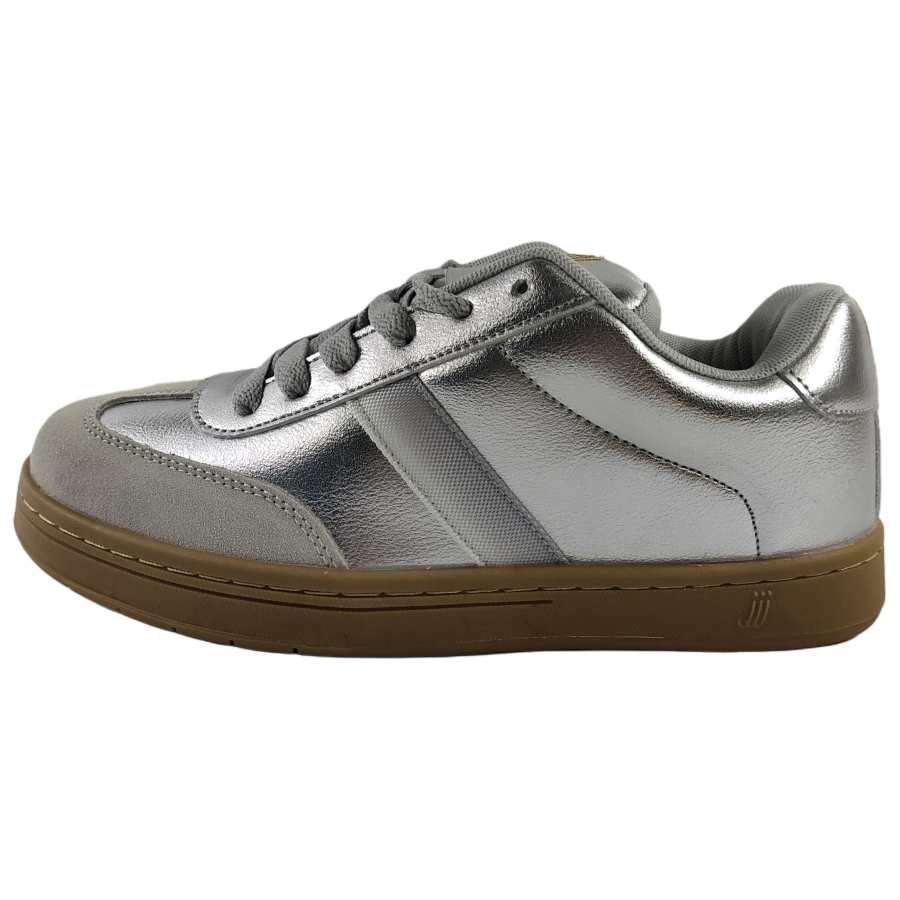 JINJIJIANG Abrasion Resistant Cushioning Low top Skateboard Shoes Unisex Silver