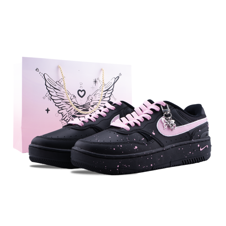 Nike Nike Gamma Force Berry Milk Bubble Abrasion Resistant Abrasion Resistant Low top Skateboard Shoes Unisex Black Pink
