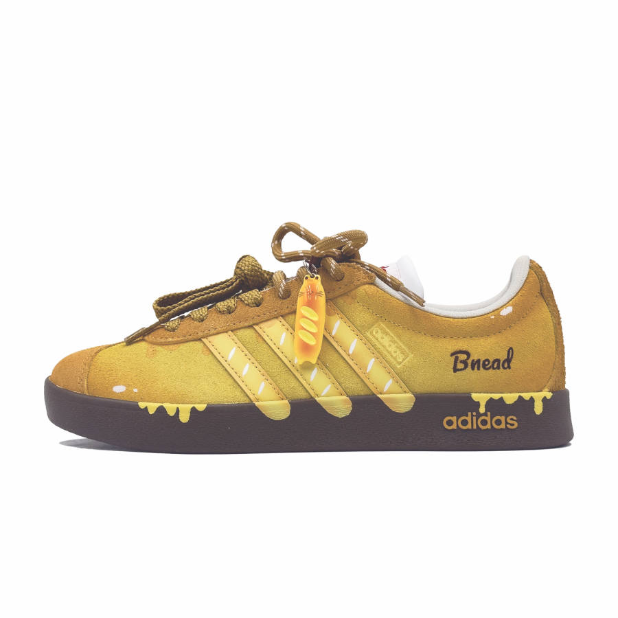 Adidas Adidas VL COURT 2.0 Butter Baguette Suede Fashion Trend Cushioning, Wear Resistant Low top Skateboard Shoes Unisex