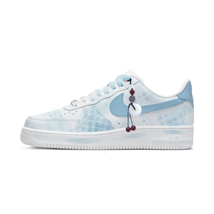 Nike Nike Air Force 1 Deep Sea Lotus Shadow Abrasion Resistant Low top Skateboard Shoes Women's Blue White