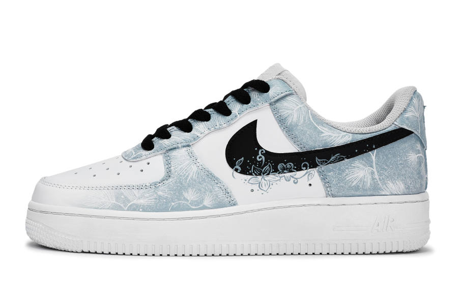 Nike Nike Air Force 1 REGO Hot Dog, Dandelion Journey Abrasion Resistant Low top Skateboard Shoes Unisex Black White Blue