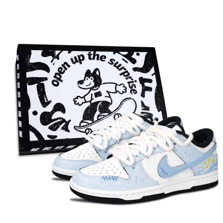 Nike Nike Dunk Black White, Starlight Beyond Leather Abrasion Resistant Abrasion Resistant Low top Skateboard Shoes Unisex