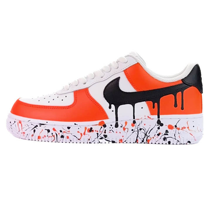 Nike Nike Air Force 1 Abrasion Resistant Abrasion Resistant Low top Skateboard Shoes Unisex Orange
