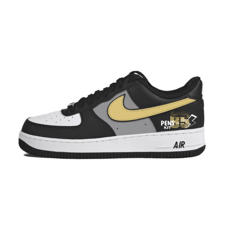 Nike Nike Air Force 1 Abrasion Resistant Abrasion Resistant Low top Skateboard Shoes Unisex Black Yellow