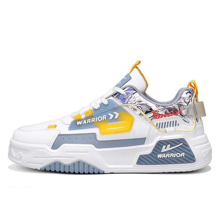 WARRIOR Warrior Lightweight Height Increasing Lightweight Height Increasing Low top Skateboard Shoes Men's White Blue Gray