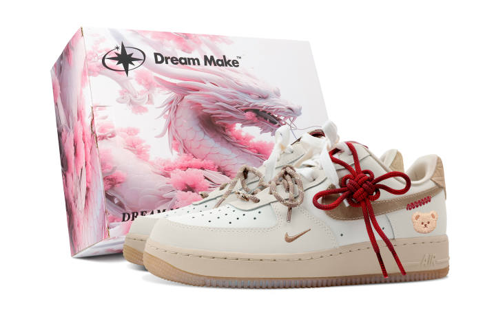 Nike Nike Air Force 1 Slip Resistant Abrasion Resistant Low top Skateboard Shoes Women's Ecru
