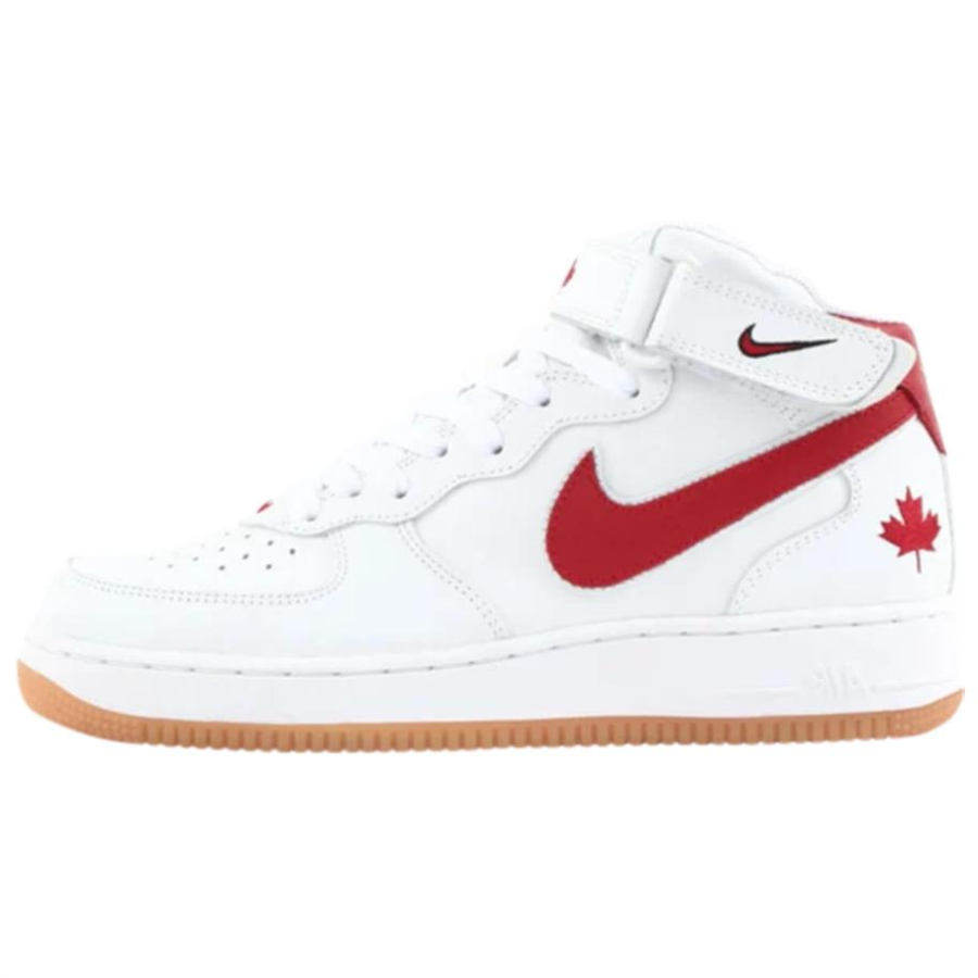Nike Nike Air Force 1 Slip Resistant Abrasion Resistant Mid top Skateboard Shoes Men's White