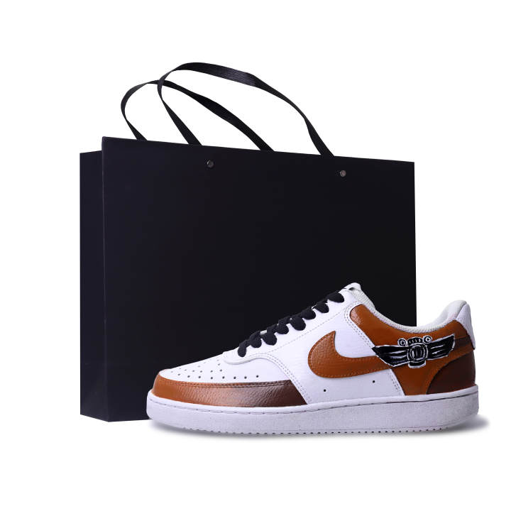Nike Nike Court Vision 1 Low top Skateboard Shoes Unisex White Brown Black