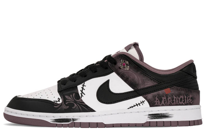 Nike Nike Dunk Abrasion Resistant Abrasion Resistant Low top Skateboard Shoes Men's Black White Purple