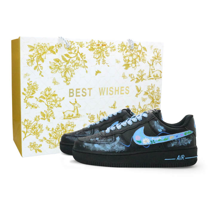 Nike Nike Air Force 1 Gathering Among Flowers Leather Abrasion Resistant Abrasion Resistant Low top Skateboard Shoes Unisex