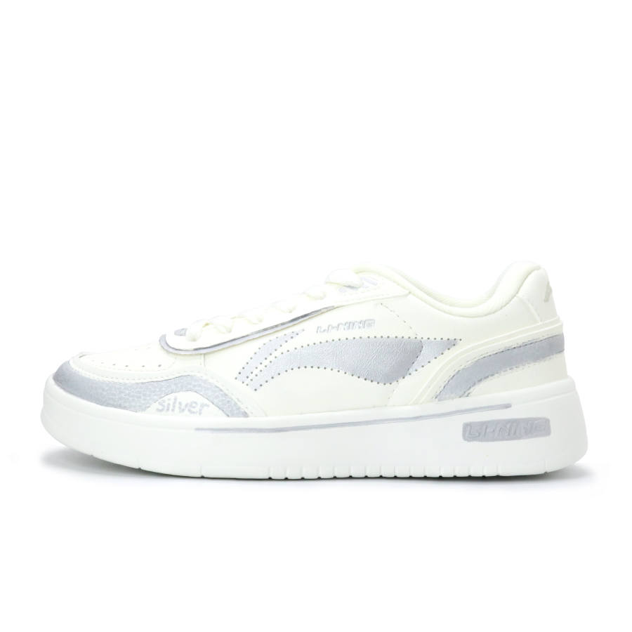 Li-Ning Li Ning Sourdough Abrasion Resistant Breathable Slip Resistant Low top Skateboard Shoes Women's Silver White