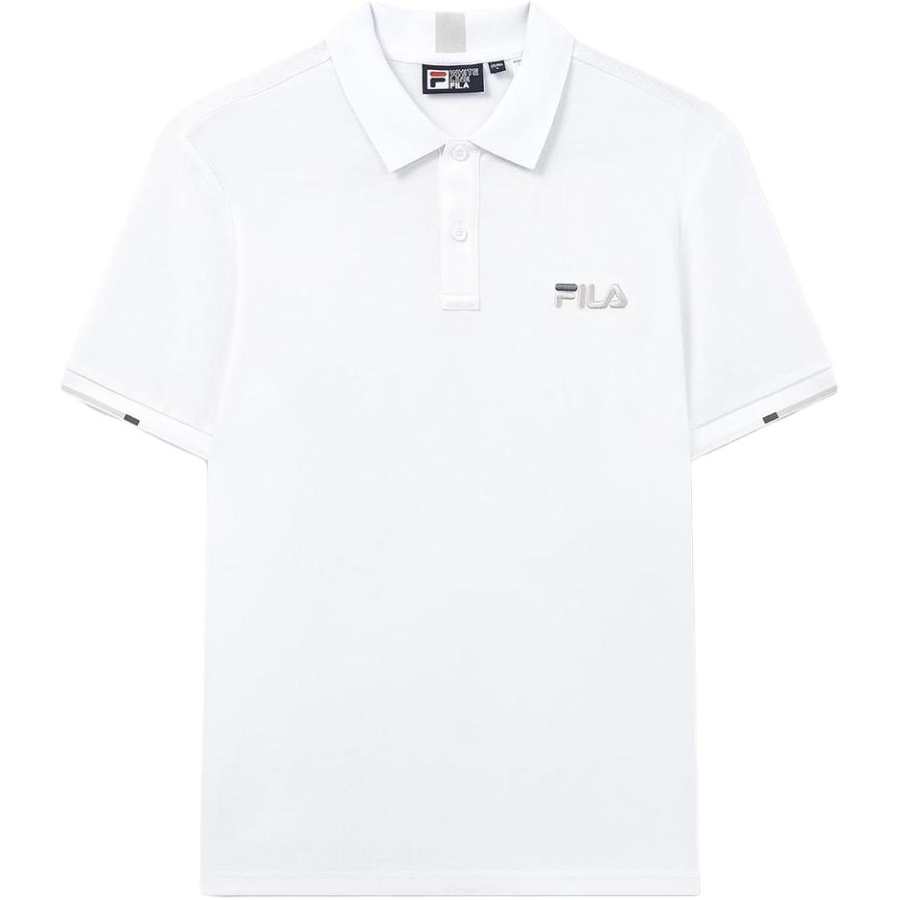 FILA Polo Shirts Men's Standard White Polo Collar Moderate Straight Fit