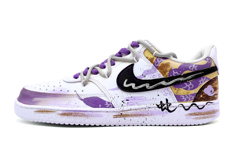 Nike Nike Court Vision 1 Slip Resistant Cushioning Abrasion Resistant Low top Skateboard Shoes Men's Purple