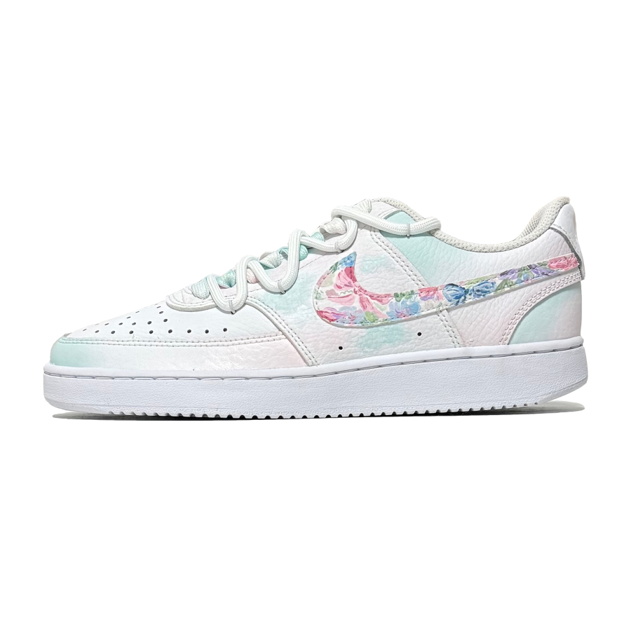 Nike Nike Court Vision 1 Monet Garden Abrasion Resistant Low top Skateboard Shoes Unisex Pink Green