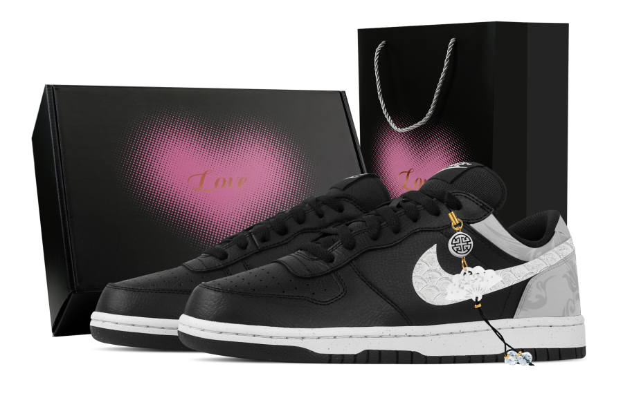 Nike Nike Big Mystic Frost Bearing Cloud, Heart Box Abrasion Resistant Breathable Low top Skateboard Shoes Men's Black Gray