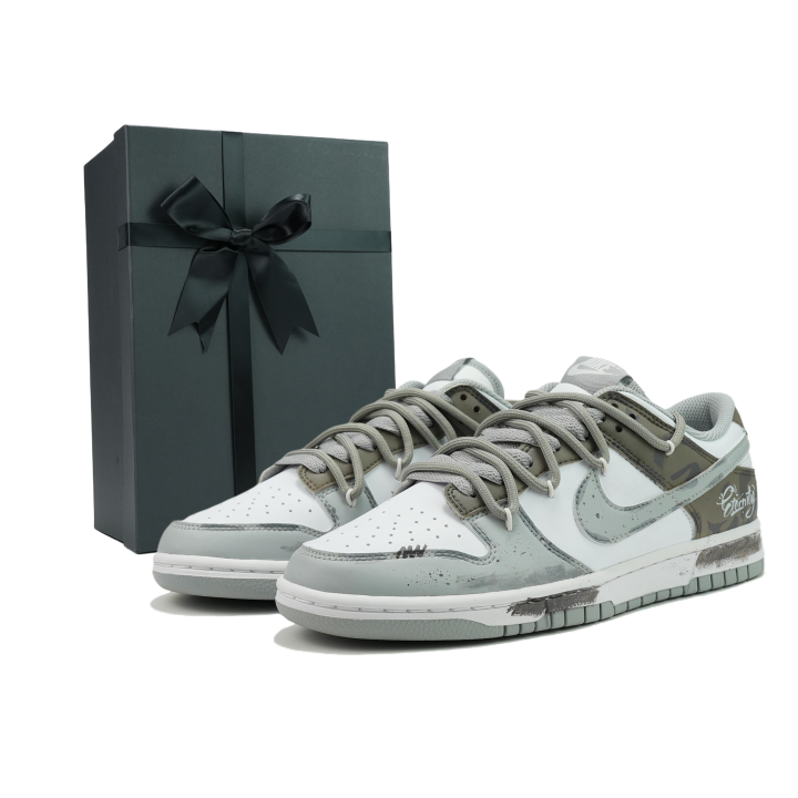 Nike Nike Dunk Abrasion Resistant Low top Skateboard Shoes Unisex Gray Brown