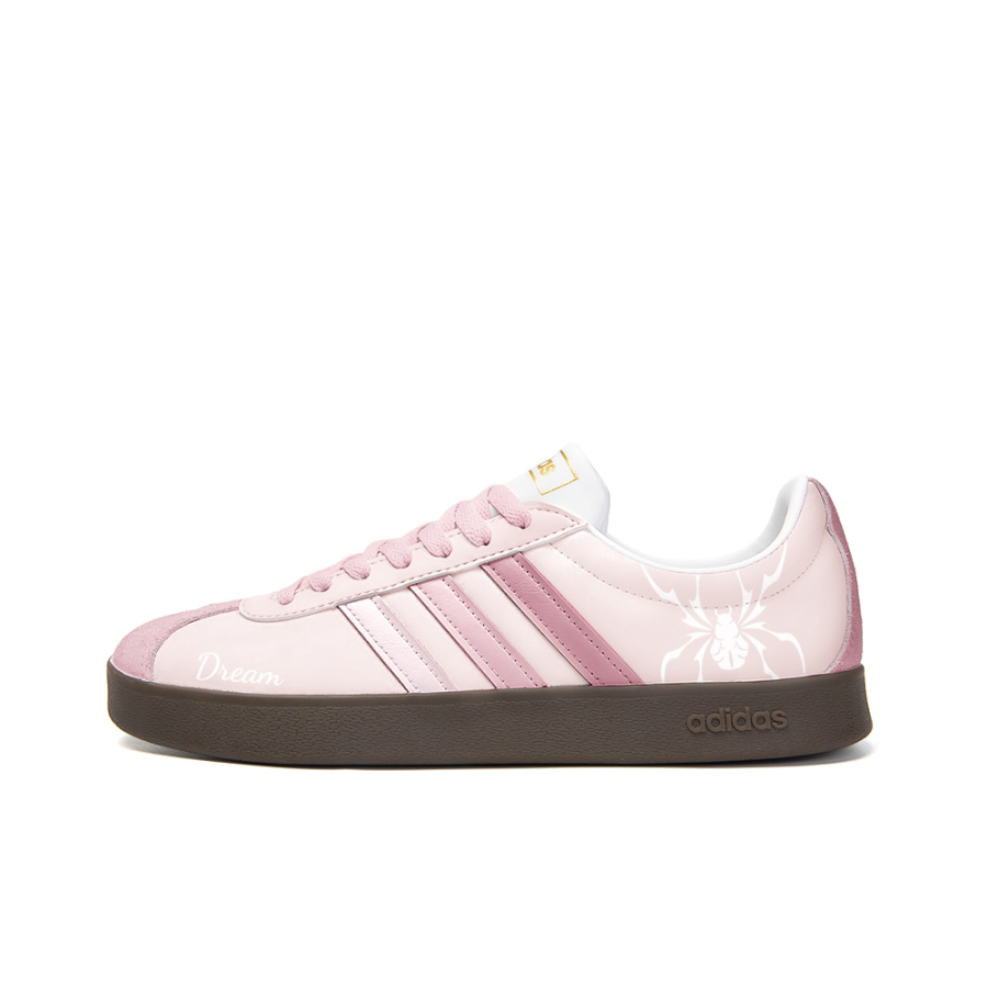 Adidas Neo VL Court 2.0 Shockproof Rain Anti-Slip Wear-Resistant Low-Top Skateboard Shoes Unisex Pink