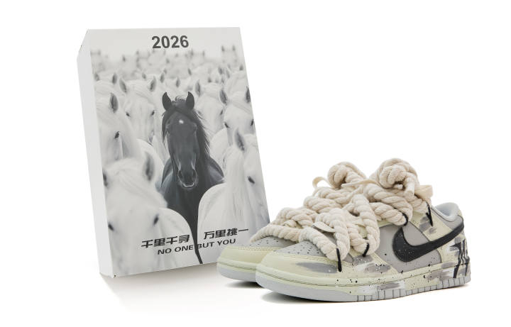 Nike Nike Dunk Abrasion Resistant Low top Skateboard Shoes Unisex Beige Gray
