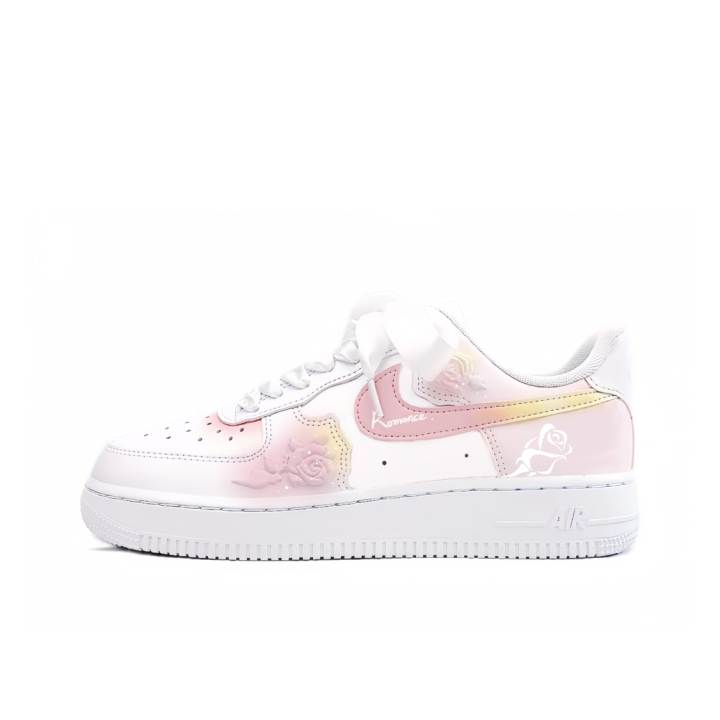 Nike Nike Air Force 1 Abrasion Resistant Low top Skateboard Shoes Women's Pink White