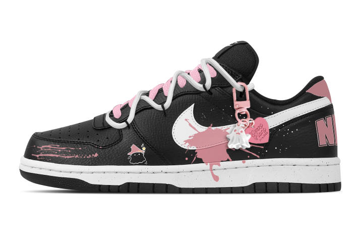 Nike Nike Big Phantom Abrasion Resistant Breathable Low top Skateboard Shoes Men's Black Pink