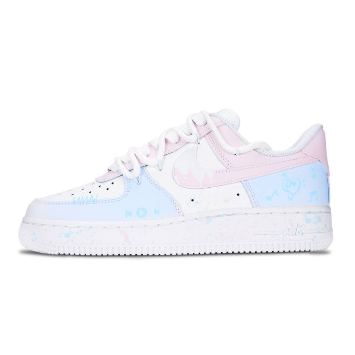 Nike Nike Air Force 1 Musical Note Of Creativity Slip Resistant Abrasion Resistant Low top Skateboard Shoes Women's Pink