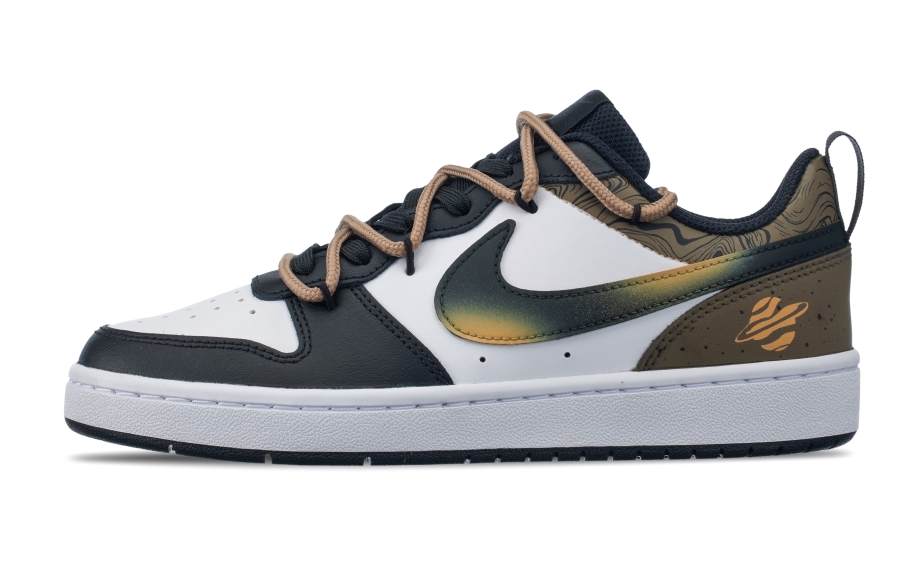 Nike Nike Court Borough Golden Years Box Non slip Lightweight Low top Skateboard Shoes GS Black Gold