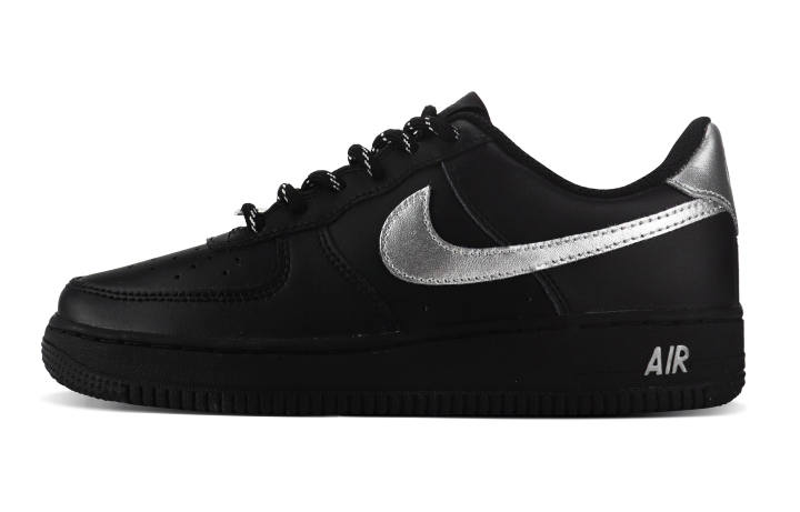 Nike Nike Air Force 1 Abrasion Resistant Abrasion Resistant Low top Skateboard Shoes Unisex Black Silver