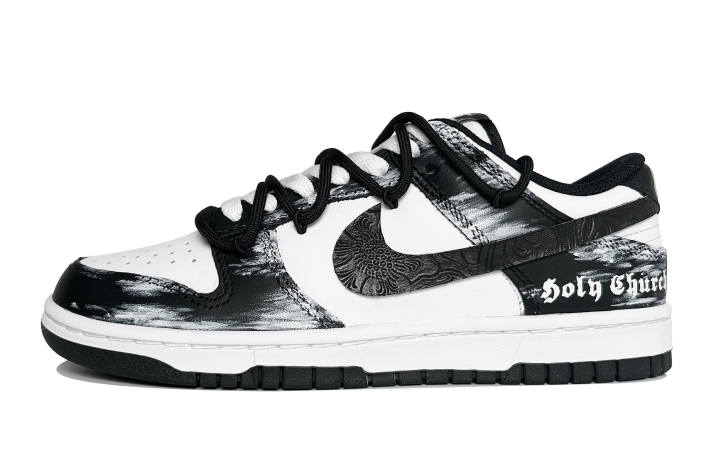 Nike Nike Dunk Church Of Light Abrasion Resistant Slip Resistant Low top Skateboard Shoes Unisex Black White