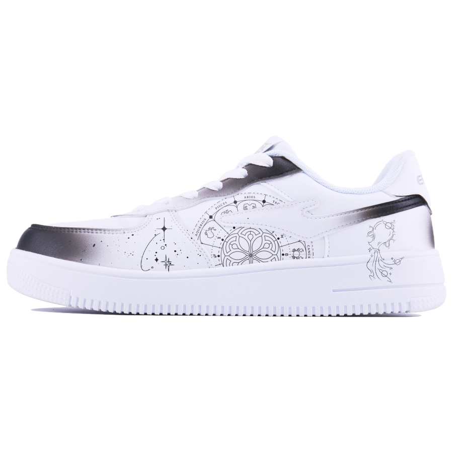 Erke Abrasion Resistant Breathable Abrasion Resistant Breathable Low top Skateboard Shoes Unisex White Brown