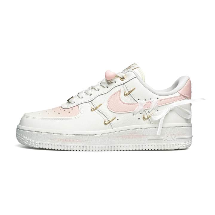 Nike Nike Air Force 1 Abrasion Resistant Low top Skateboard Shoes Women's White Pink