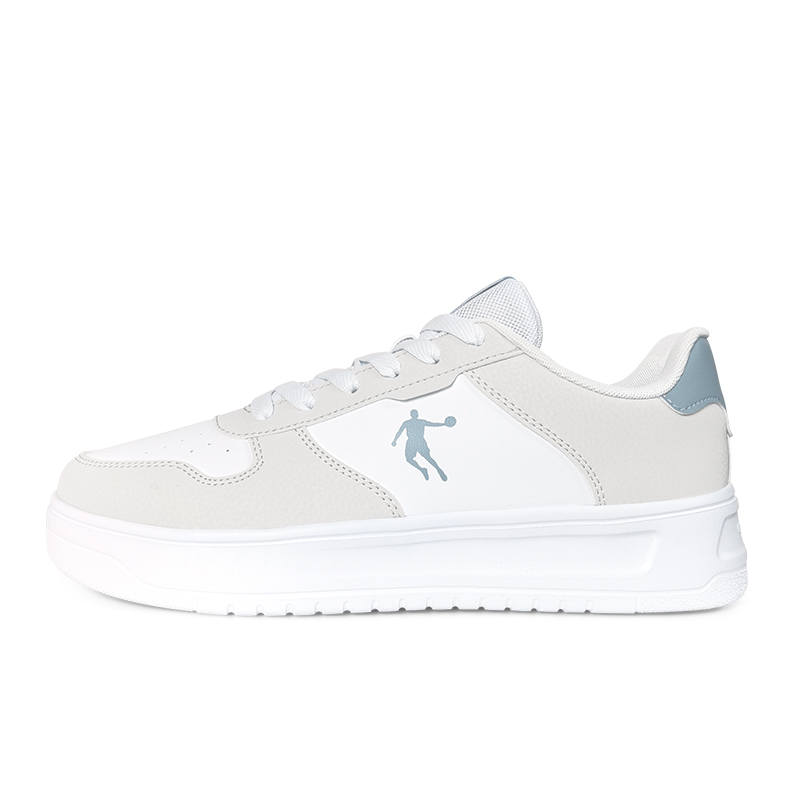 QIAODAN Shiro Dragon Low top Skateboard Shoes Men's White Gray Blue