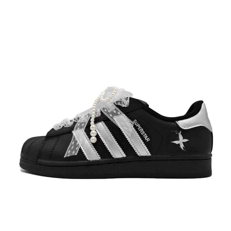 Adidas Originals Superstar 2 Silver Wing Iridescent Leather Low top Skateboard Shoes Unisex Silver