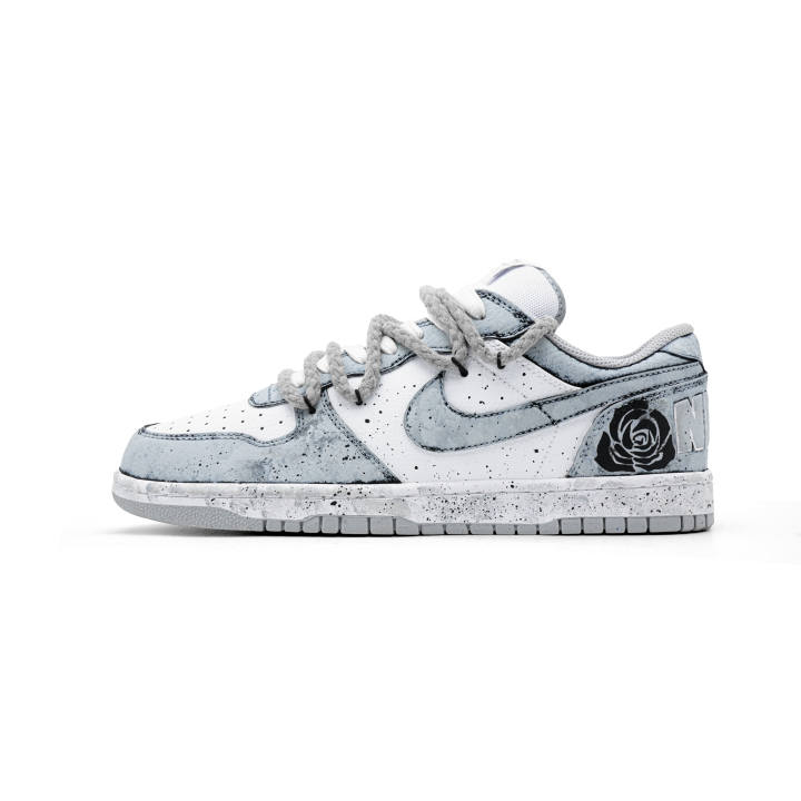 Nike Nike Big Low Gray Rose Abrasion Resistant Breathable Low top Skateboard Shoes Men's Gray White