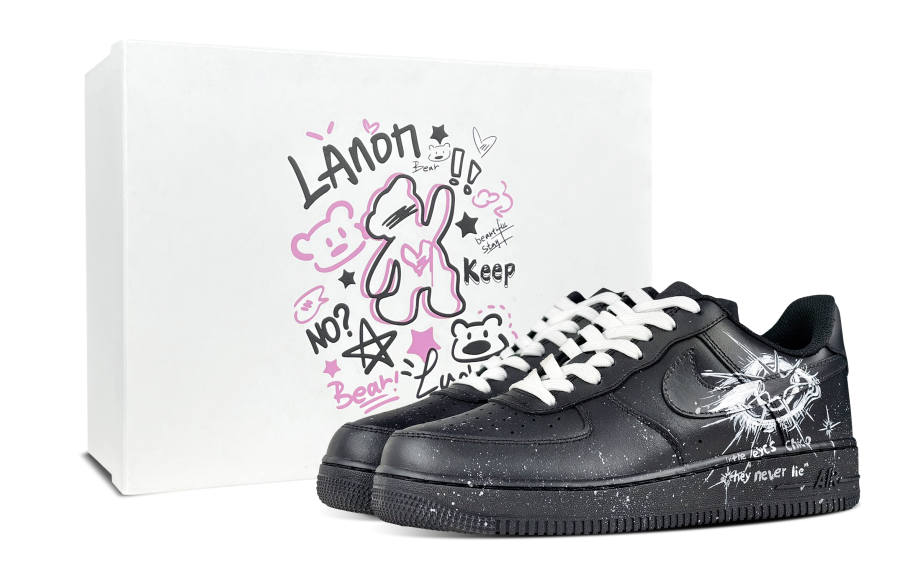 Nike Nike Air Force 1 Eye Of Demon Special Box Abrasion Resistant Low top Skateboard Shoes Unisex Black