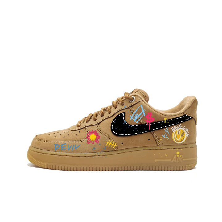 Nike Nike Air Force 1 Crazy Graffiti CNY Collection Wear resistant And Lightweight Low top Skateboard Shoes Unisex