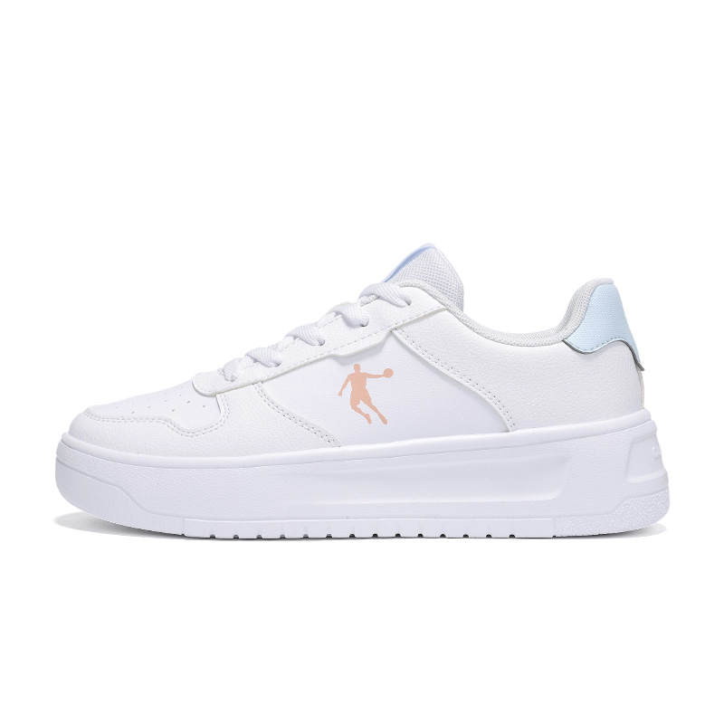 QIAODAN Air Force 1 Skateboard Shoes Women's White Blue Pink