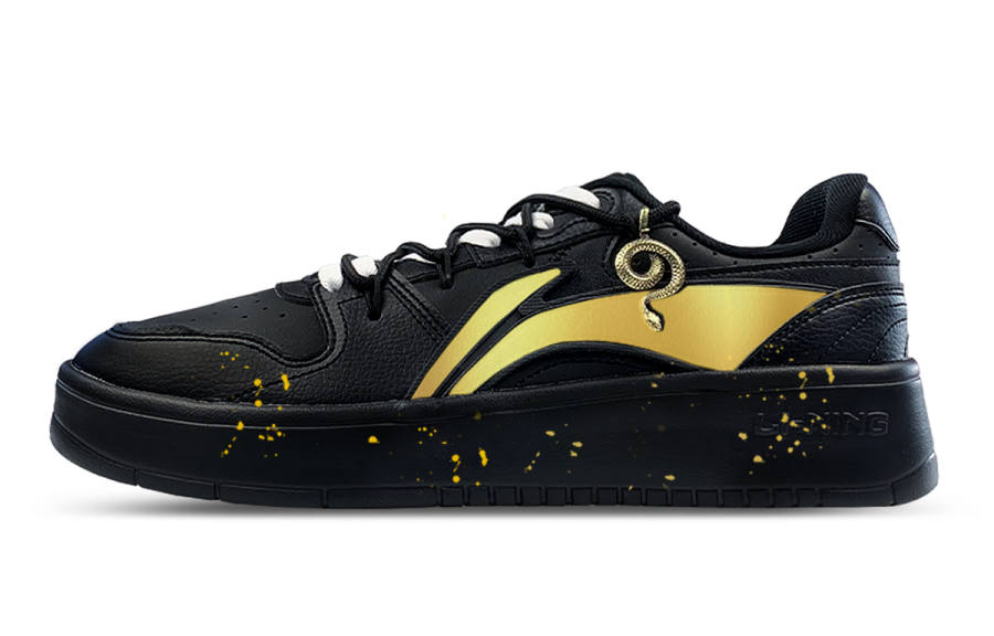 Li-Ning Li Ning Sycee V2 Cushioning, Wear Resistant Low top Skateboard Shoes Men's Black Gold