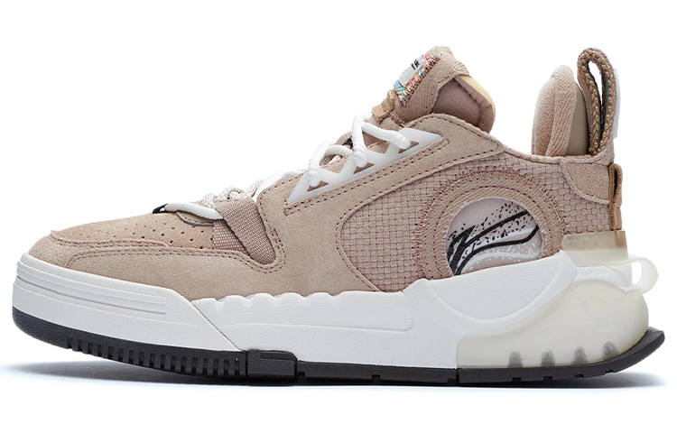 Li-Ning Li Ning Enlightenment Textile, Synthetic Leather, Split Suede Slip Resistant, Abrasion Resistant, Lightweight Mid top