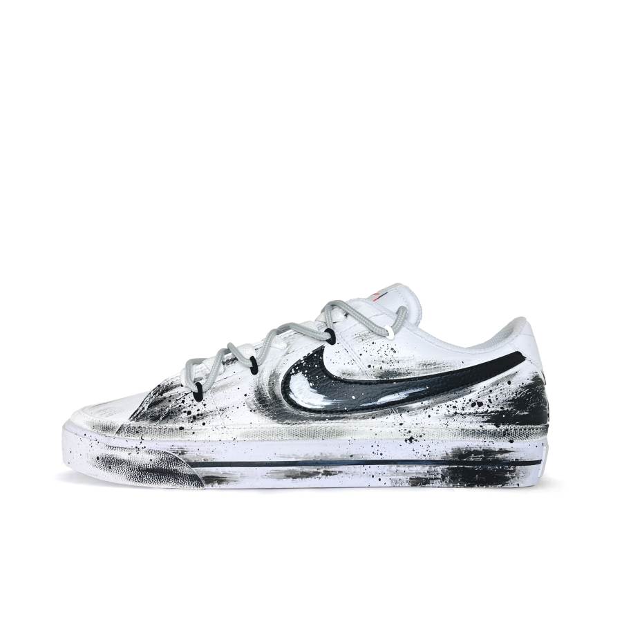 Nike Nike Court Legacy Slip Resistant, Abrasion Resistant, Breathable Low top Skateboard Shoes Men's Black White