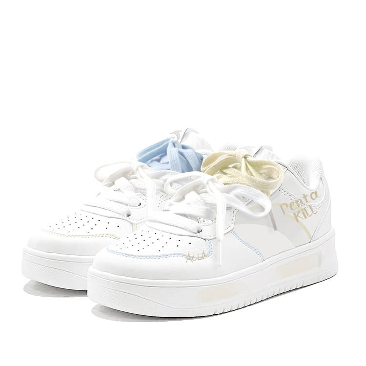 Anta Easy Coverage Slip Resistant And Abrasion Resistant Low top Skateboard Shoes Unisex Yellow Blue Mismatched