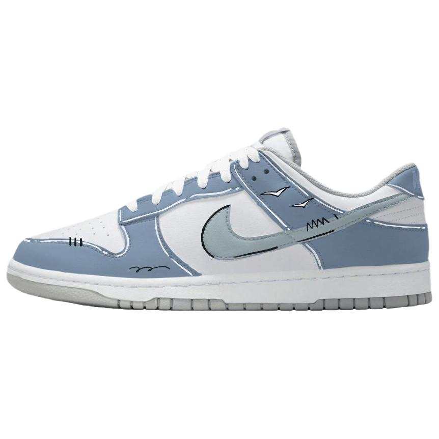 Nike Nike Dunk Cruising Gull Book Wear resistant And Lightweight Low top Skateboard Shoes Unisex Blue