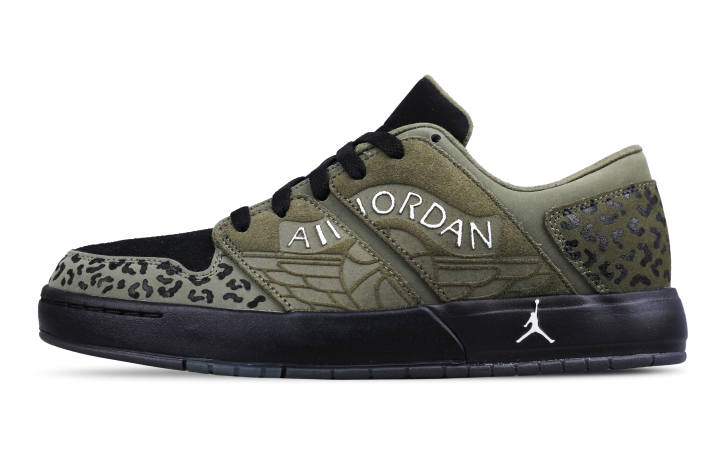 Jordan Jordan Nu Retro 1 Slip Resistant Abrasion Resistant Low top Skateboard Shoes Men's Olive Green