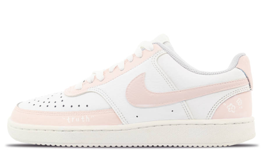 Nike Nike Court Vision 1 Cushioning Abrasion Resistant Cushioning, Wear Resistant Low top Skateboard Shoes Unisex Pink White