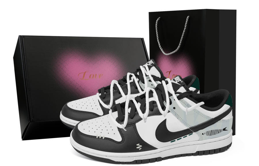Nike Nike Dunk Wild Abundance, Heart Box Abrasion Resistant Low top Skateboard Shoes Unisex Black Green
