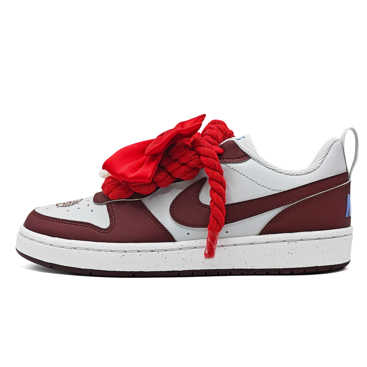 Nike Nike Court Borough 2 Leather Abrasion Resistant Low top Skateboard Shoes Unisex Red