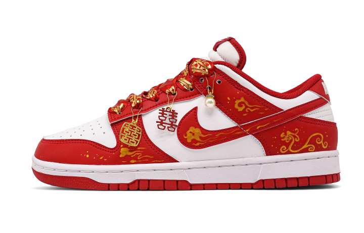 Nike Nike Dunk Abrasion Resistant Low top Skateboard Shoes Men's White Red